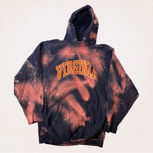 Vintage Virginia Embroidered Hoodie Men’s Large Steve & Barry’s Spellout Y2K